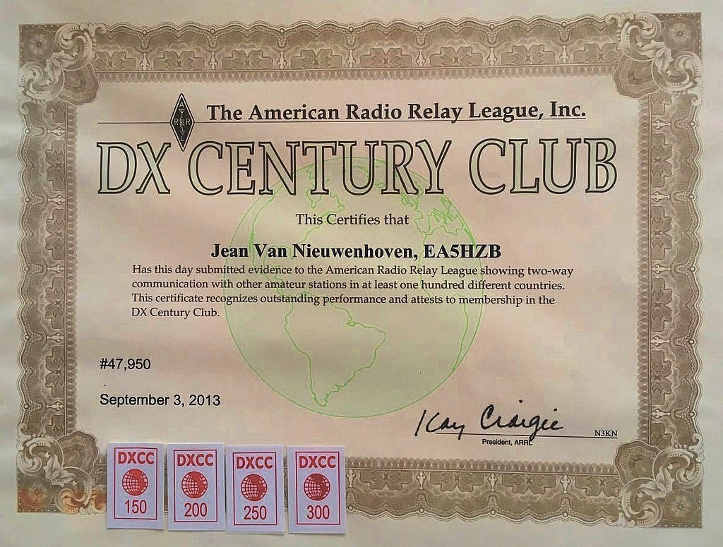 DX Century Club EA5HZB