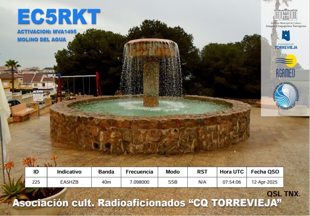EC5RKT QSL Molino Del Agua