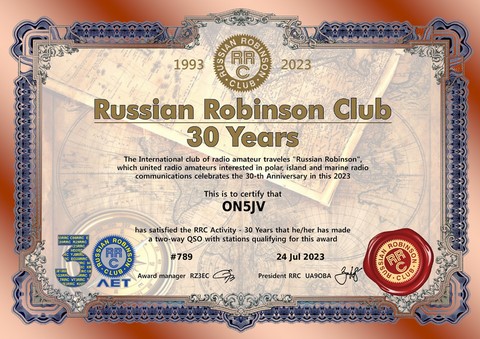 Special event Anniversary of 30 years of Russian Robinson Club
